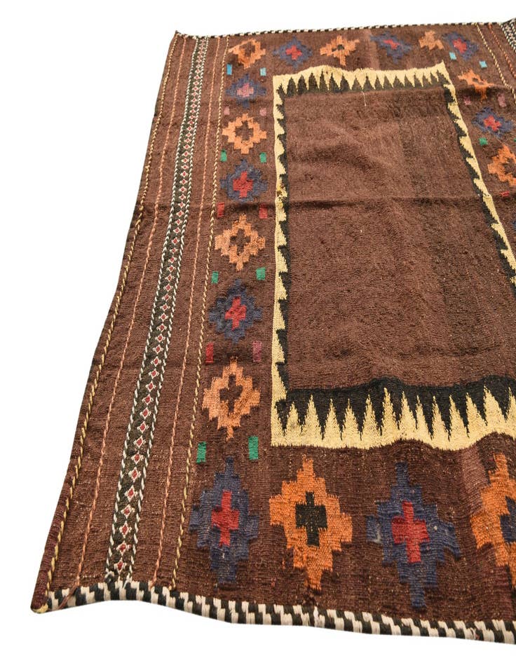 Detail image of  3' 8 x 4'  Hand Woven Kilim Fars Wool Square Rug