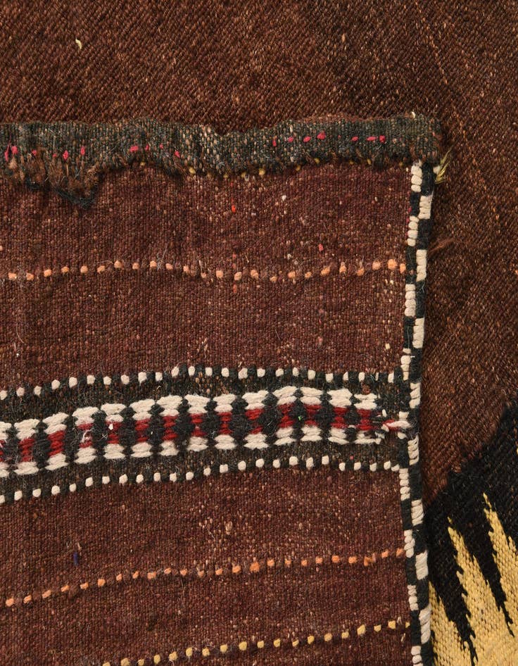 Detail image of  3' 8 x 4'  Hand Woven Kilim Fars Wool Square Rug