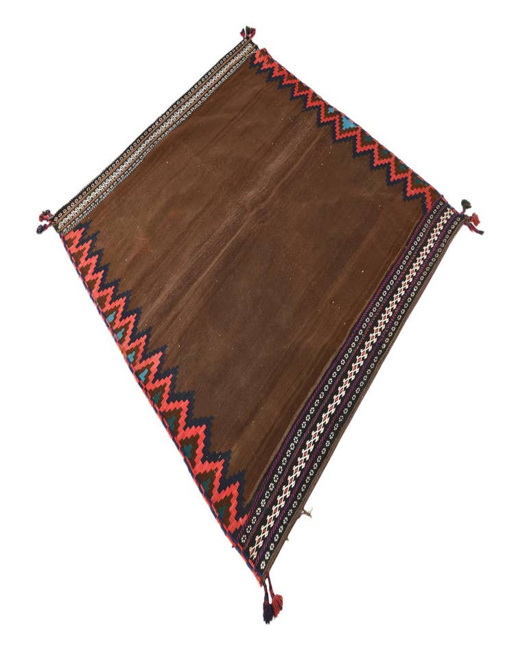 Detail image of  4' 7 x 5'  Hand Woven Kilim Fars Wool Square Rug