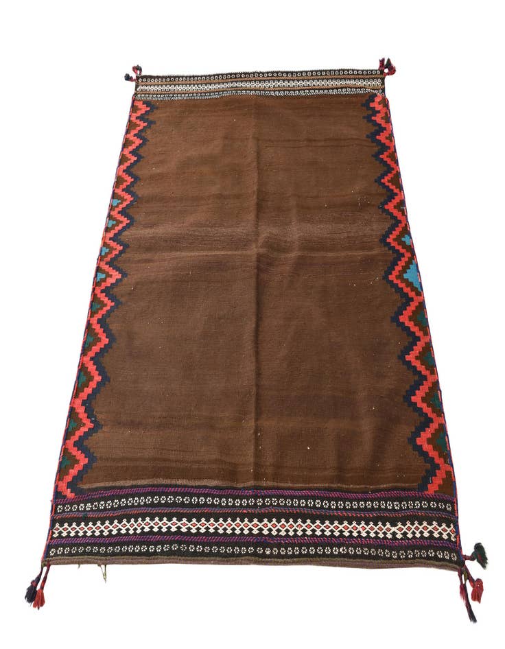 Detail image of  4' 7 x 5'  Hand Woven Kilim Fars Wool Square Rug