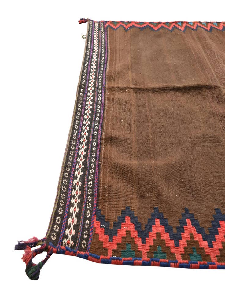 Detail image of  4' 7 x 5'  Hand Woven Kilim Fars Wool Square Rug