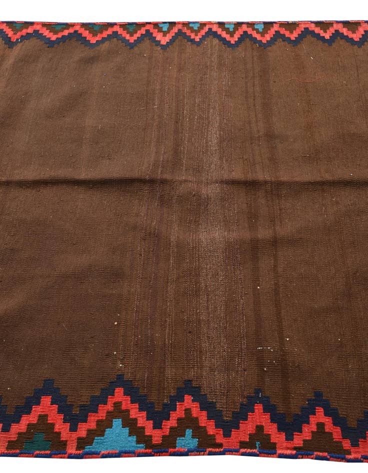 Detail image of  4' 7 x 5'  Hand Woven Kilim Fars Wool Square Rug