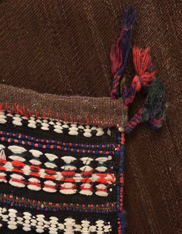 Detail image of  4' 7 x 5'  Hand Woven Kilim Fars Wool Square Rug