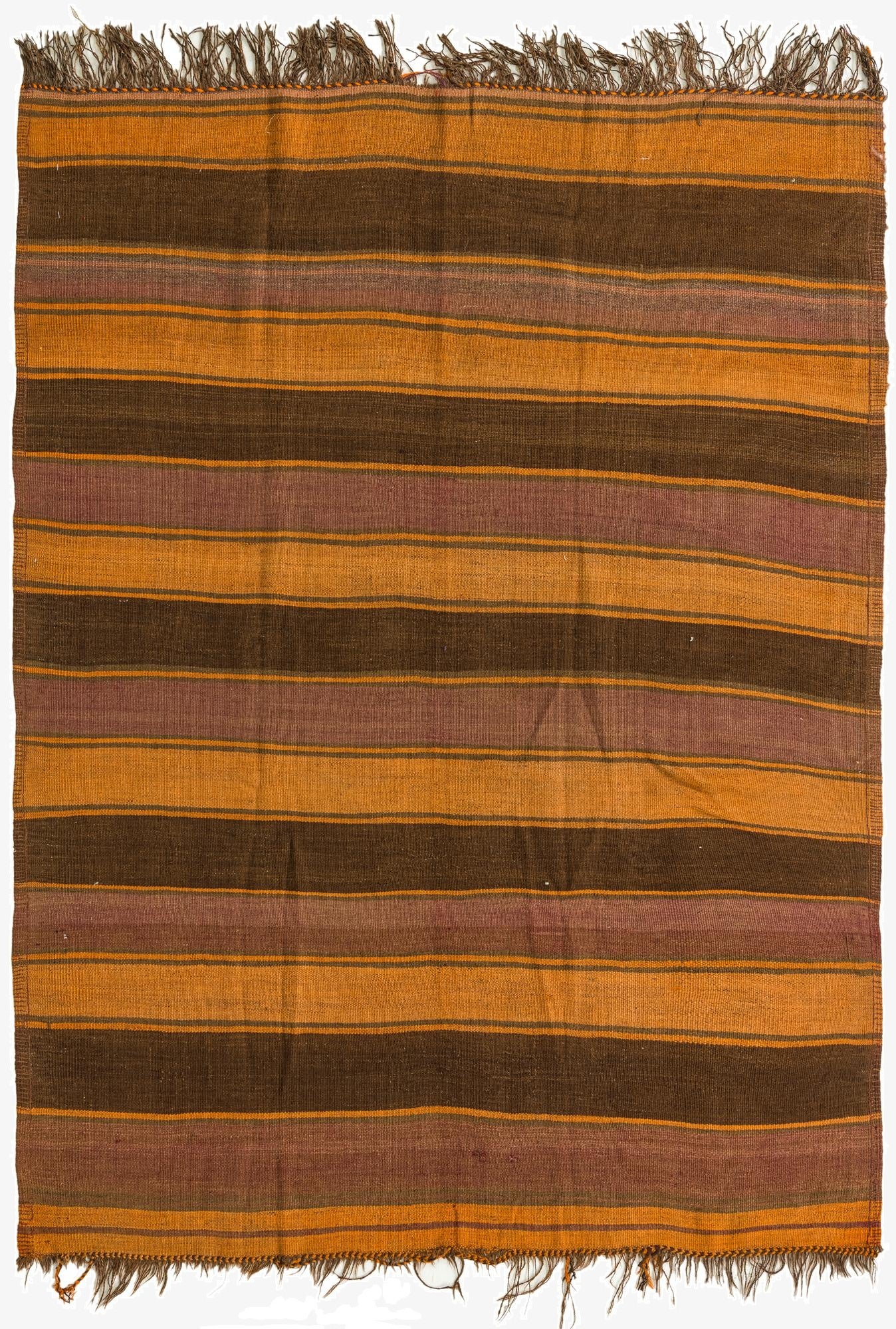  5' x 6' 8  Hand Woven Kilim Fars Wool Square Rug