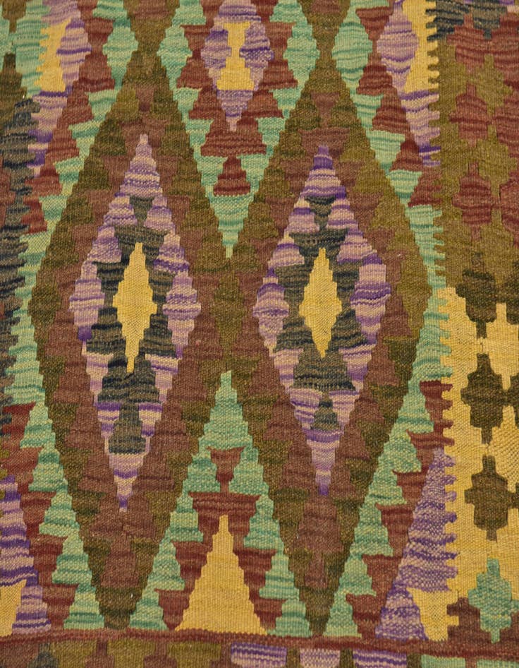 Detail image of  3' 6 x 3' 10  Hand Woven Kilim Maymana Wool Square Rug