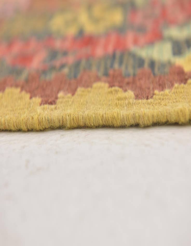 Detail image of  3' 2 x 3' 9  Hand Woven Kilim Maymana Wool Square Rug