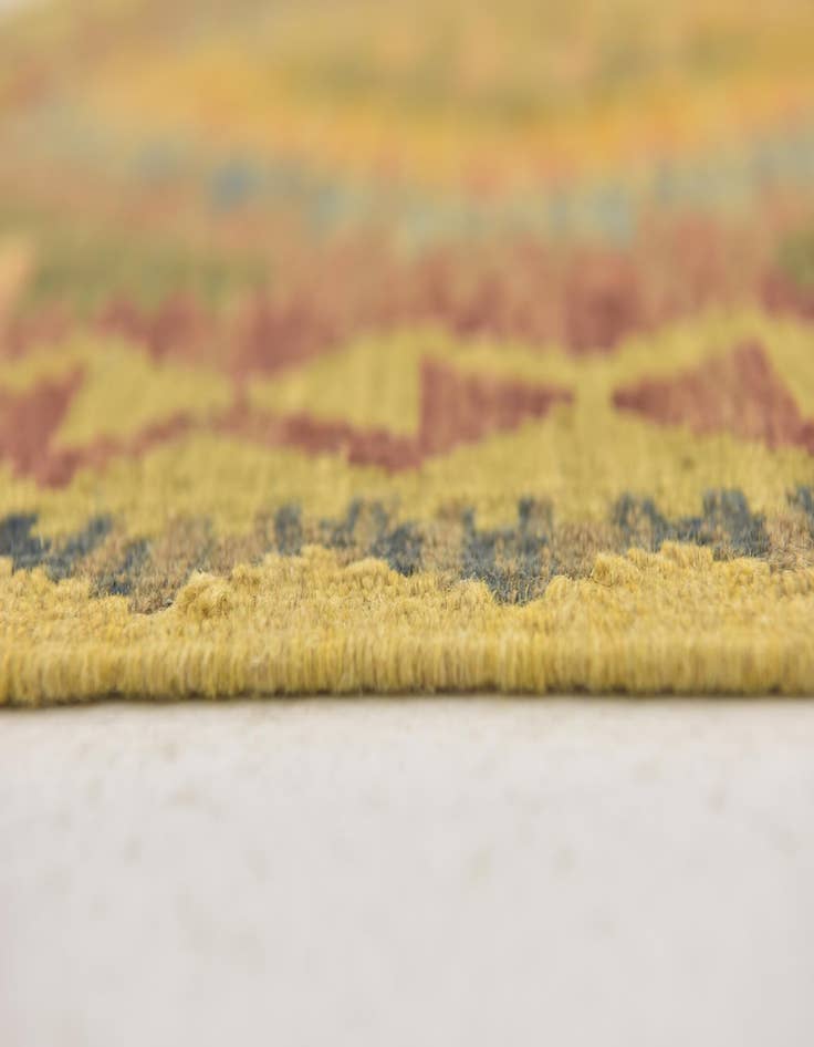 Detail image of  3' 2 x 3' 7  Hand Woven Kilim Maymana Wool Square Rug
