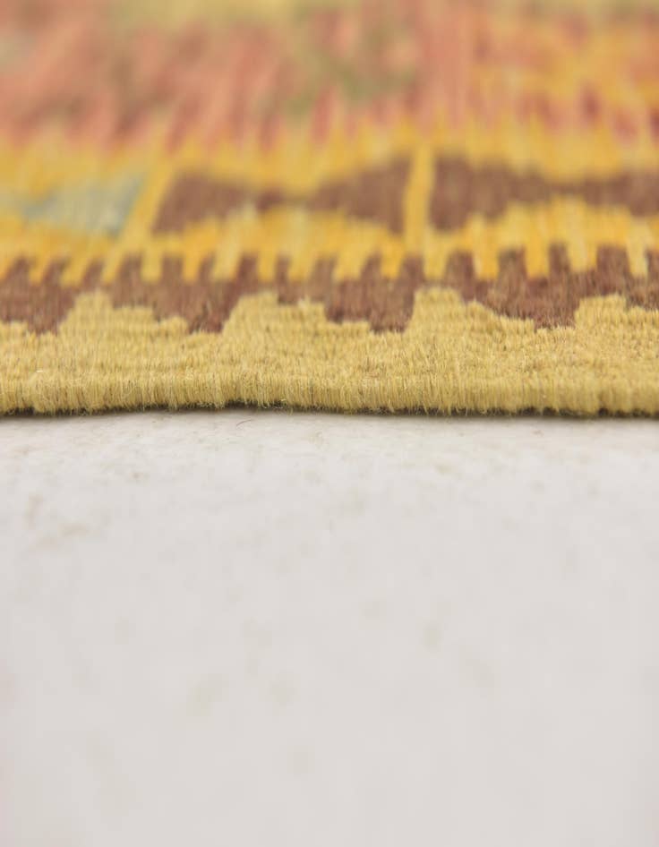 Detail image of  3' 2 x 3' 9  Hand Woven Kilim Maymana Wool Square Rug