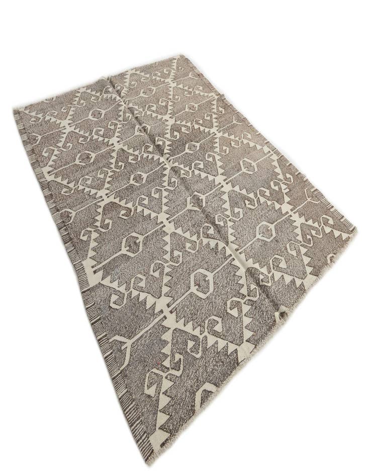 Detail image of  6' 2 x 7' 3  Hand Woven Kilim Modern Wool Square Rug