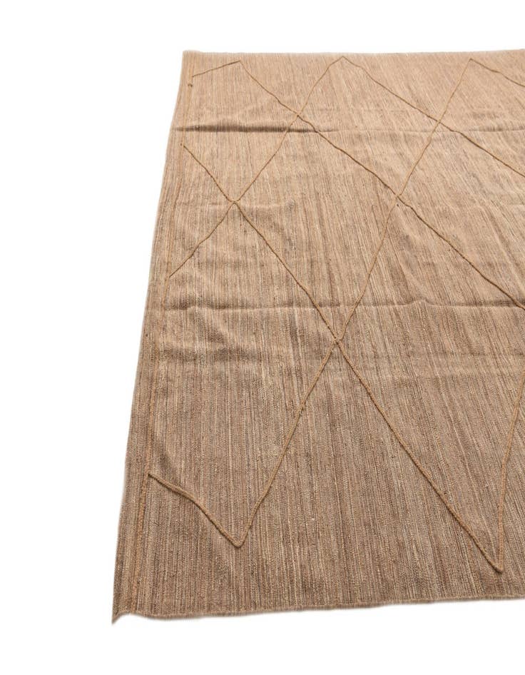 Detail image of  9' 7 x 10'  Hand Woven Kilim Modern Wool Square Rug