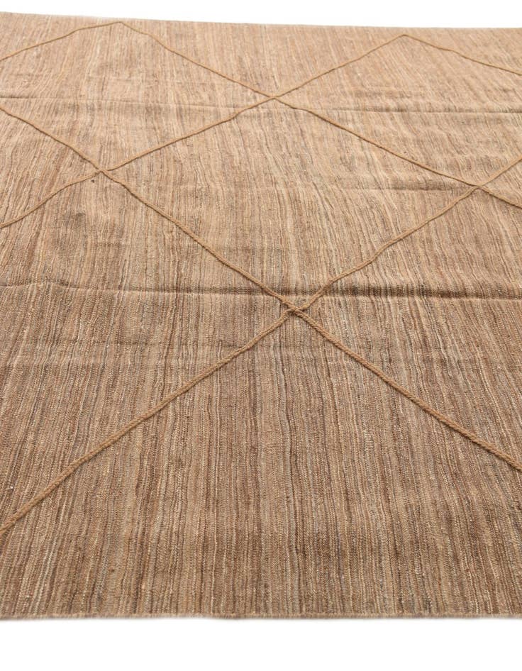 Detail image of  9' 7 x 10'  Hand Woven Kilim Modern Wool Square Rug
