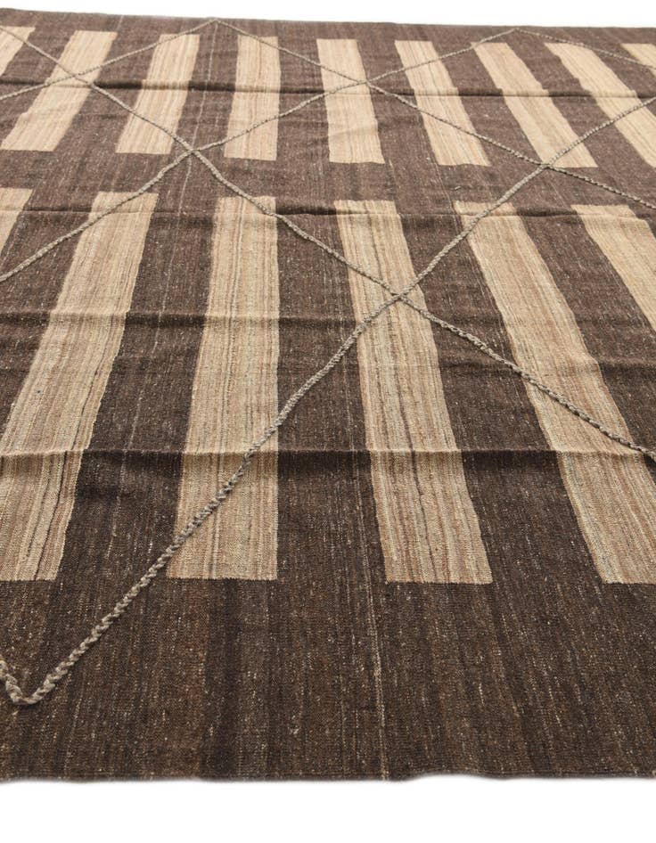 Detail image of  12' 9 x 13' 5  Hand Woven Kilim Modern Wool Square Rug