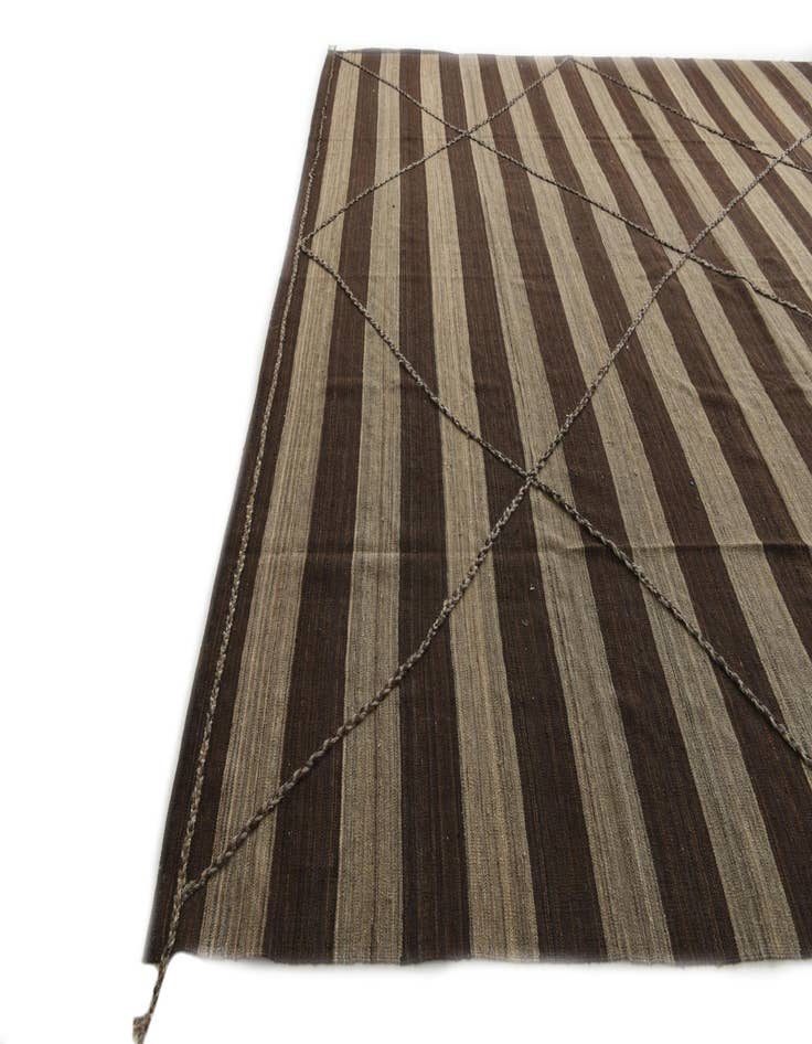 Detail image of  13' 1 x 13' 8  Hand Woven Kilim Modern Wool Square Rug