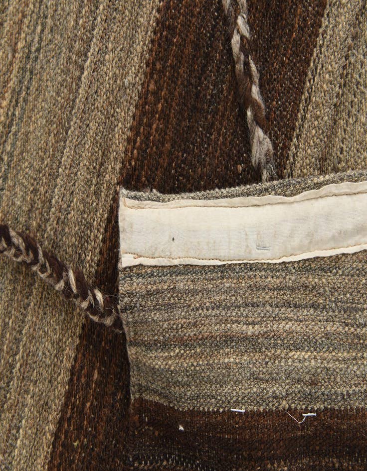 Detail image of  13' 1 x 13' 8  Hand Woven Kilim Modern Wool Square Rug