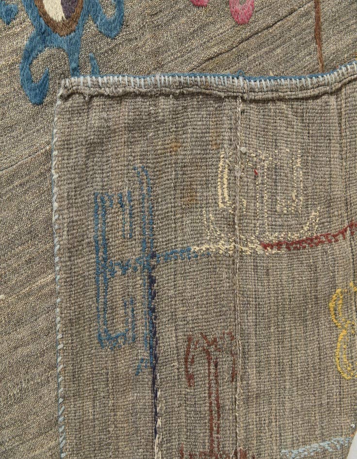 Detail image of  8' 7 x 9' 6  Hand Woven Kilim Suzani Wool Square Rug