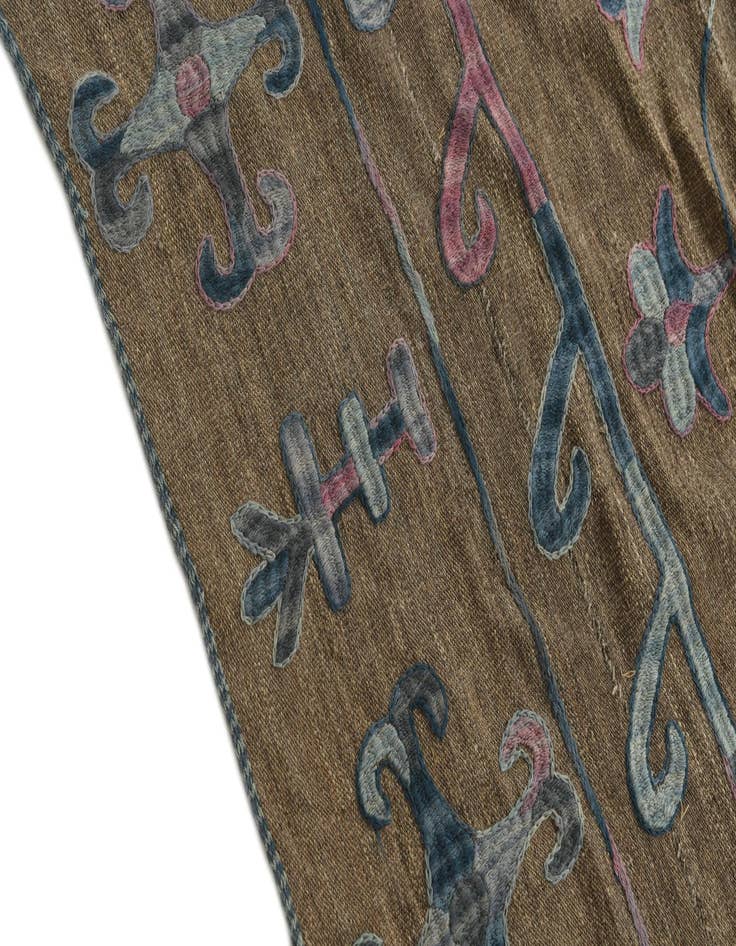 Detail image of  5' 3 x 6' 3  Hand Woven Kilim Suzani Wool Square Rug