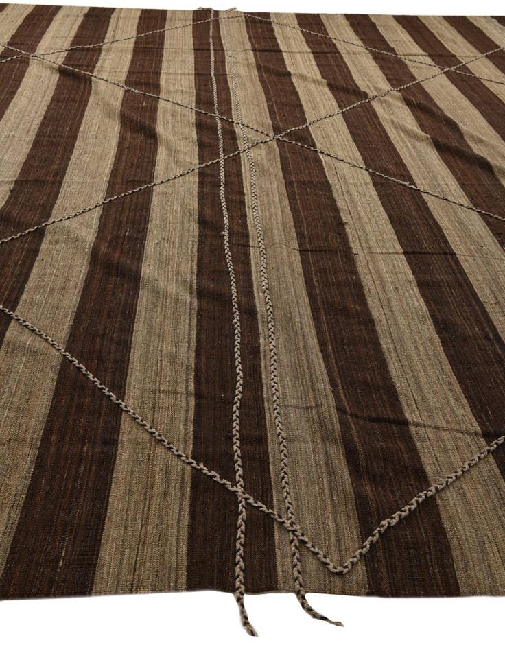 Detail image of  13' 3 x 13' 7  Hand Knotted Moroccan Wool Square Rug