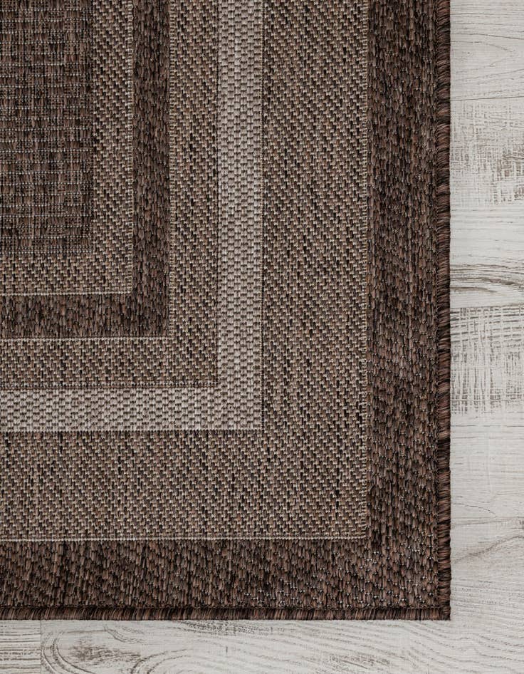 Detail image of  6' 1 x 6' 1  Washable Border Indoor / Outdoor Square Rug