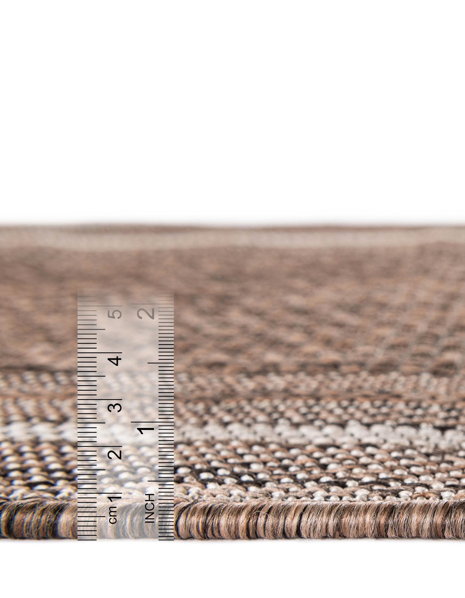 Brown 7' 10 x 7' 10 Border Indoor / Outdoor Square Rug | Rugs.com