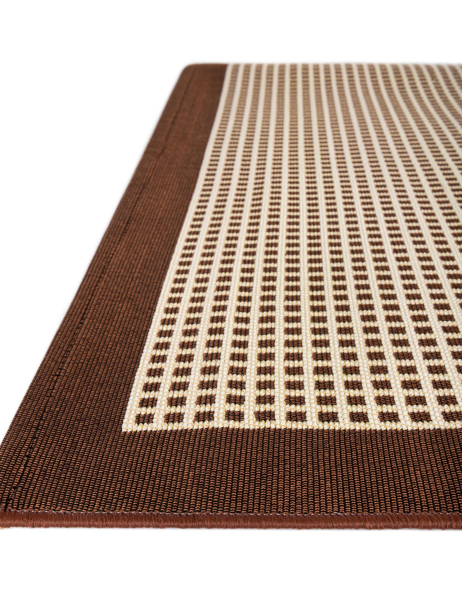 Brown 10' x 10' Washable Border Indoor / Outdoor Square Rug | Rugs.com