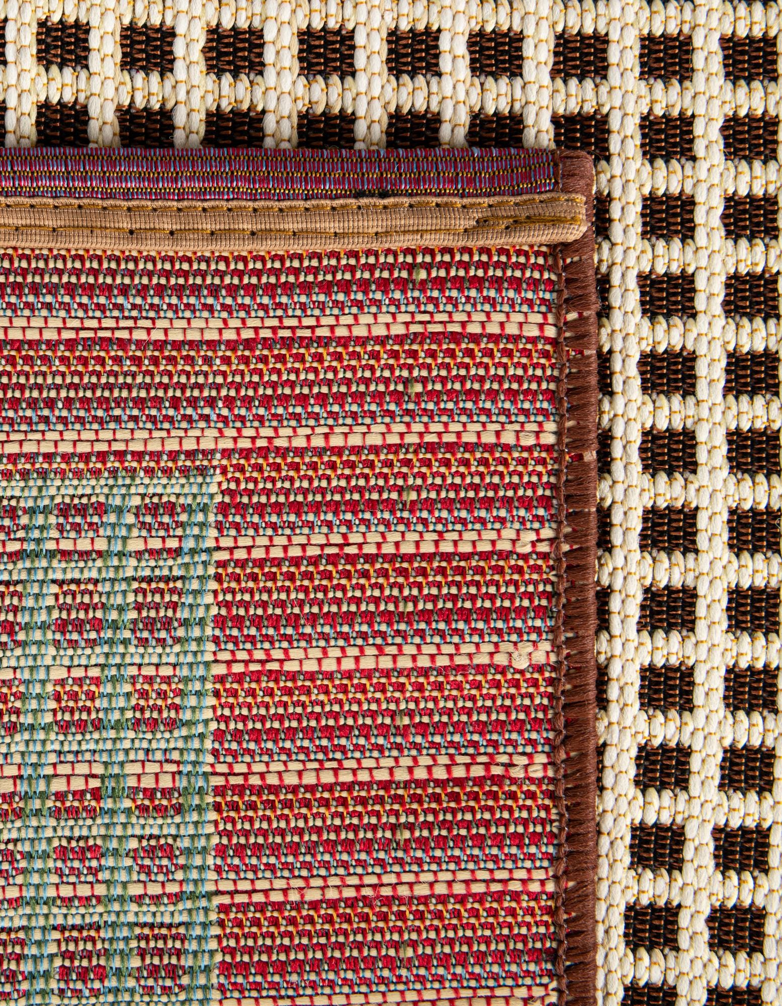 Brown 10' x 10' Washable Border Indoor / Outdoor Square Rug | Rugs.com