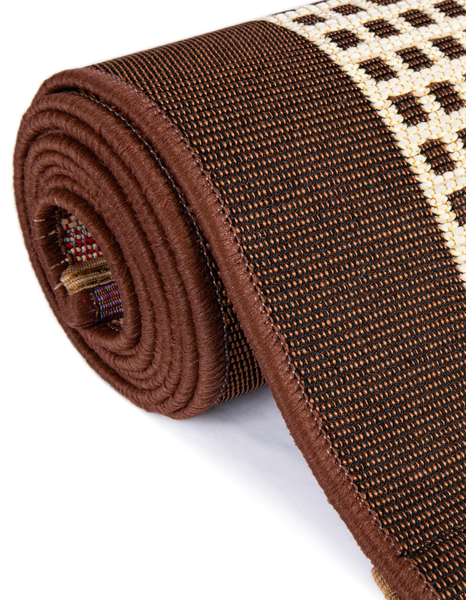 Brown 10' x 10' Border Indoor / Outdoor Square Rug | Rugs.com