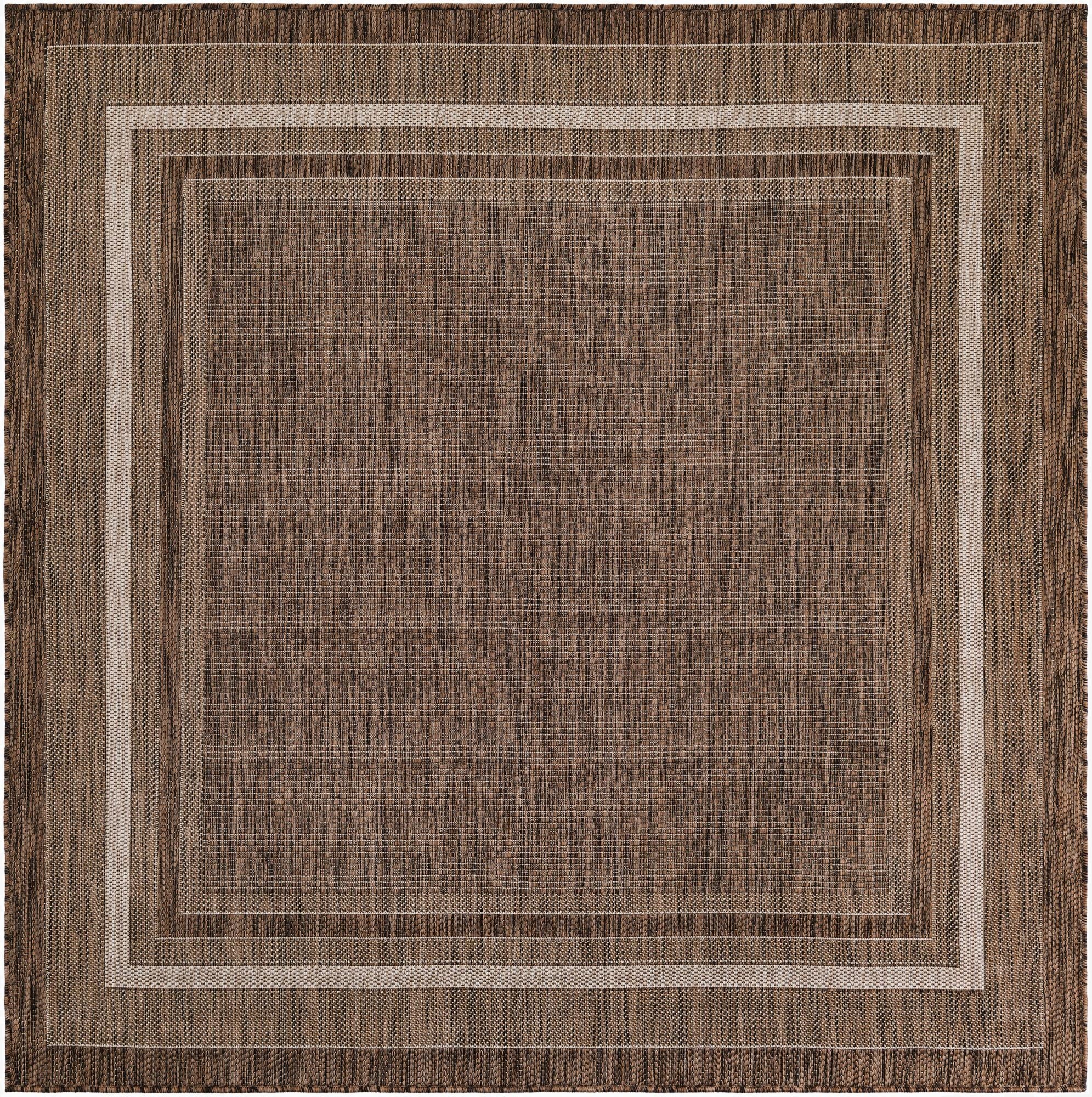  6' 1 x 6' 1  Washable Border Indoor / Outdoor Square Rug