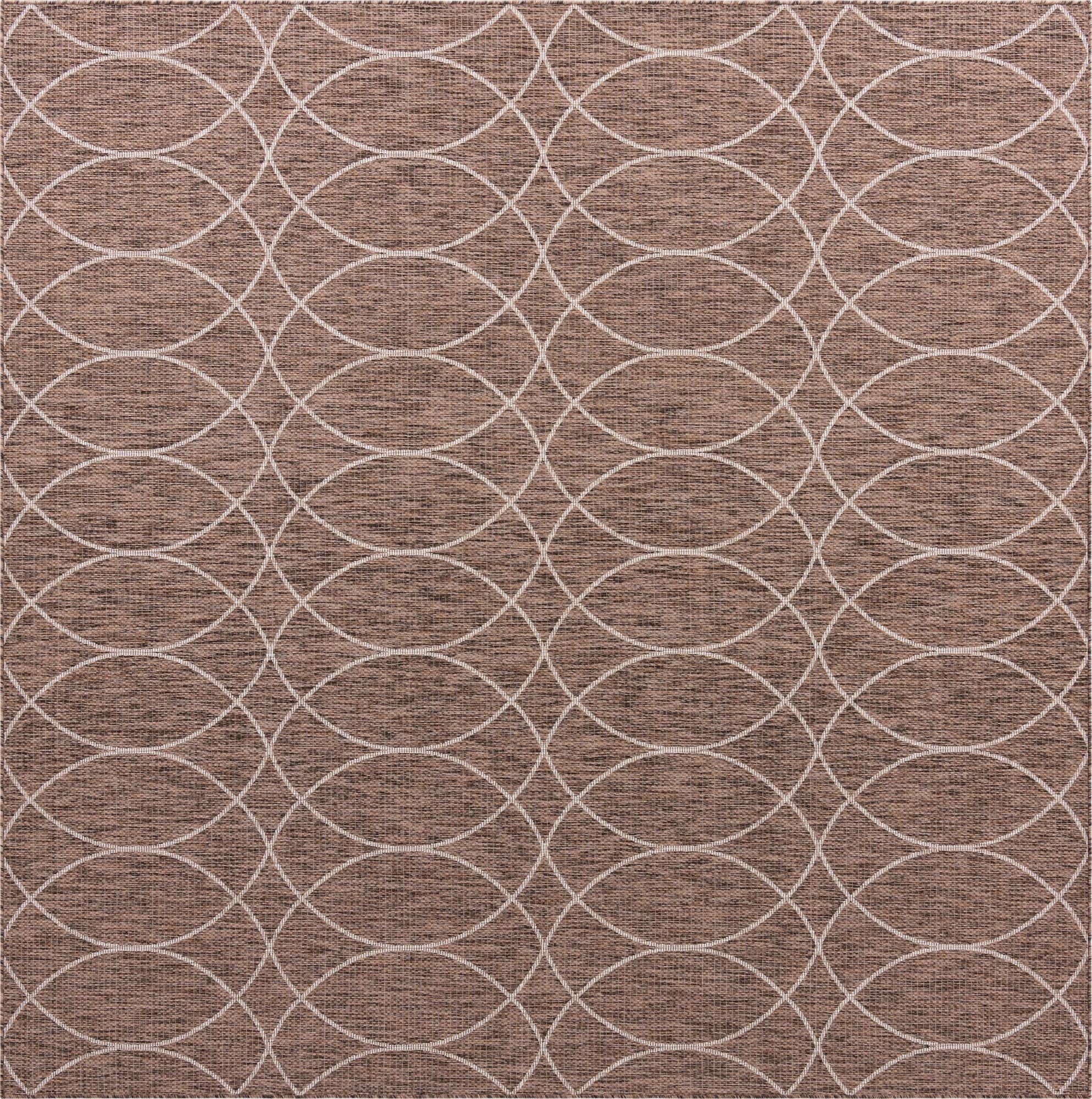  10' x 10'  Washable Lattice Indoor / Outdoor Square Rug