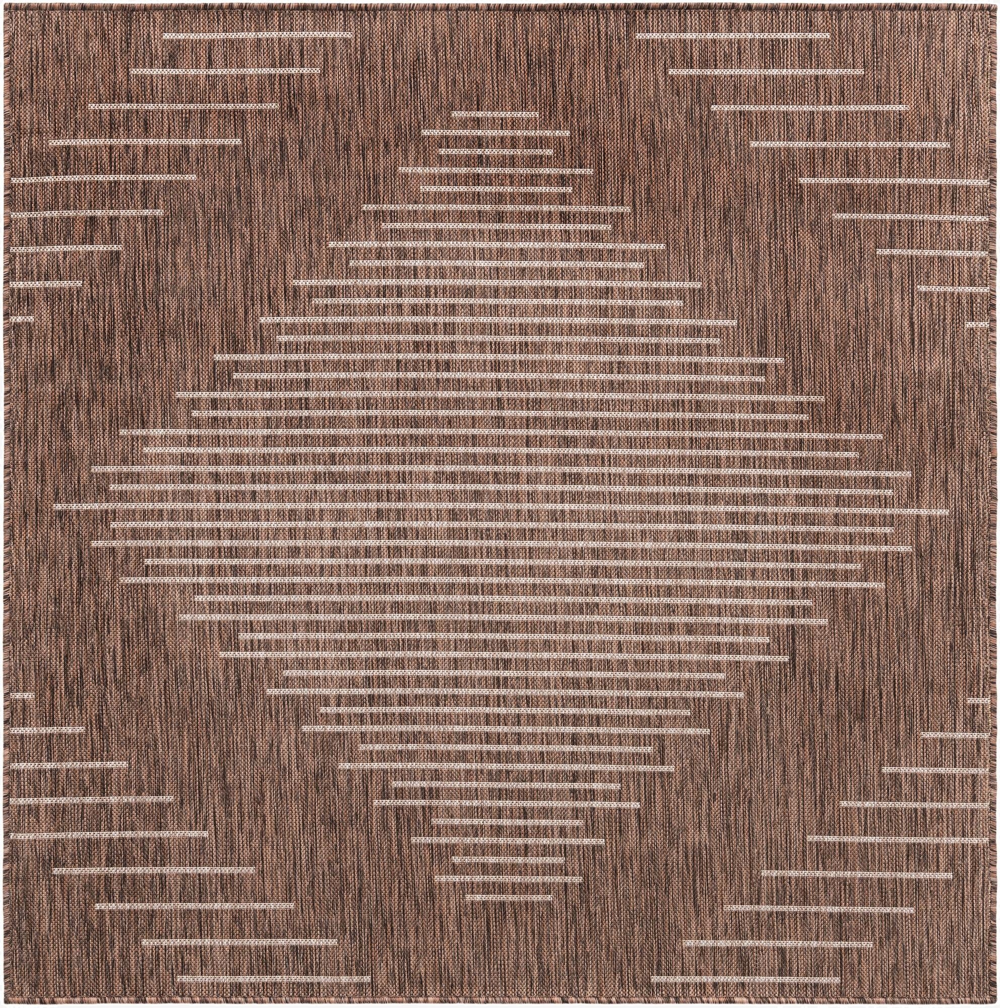 5' 3 x 5' 3  Washable Modern Indoor / Outdoor Square Rug