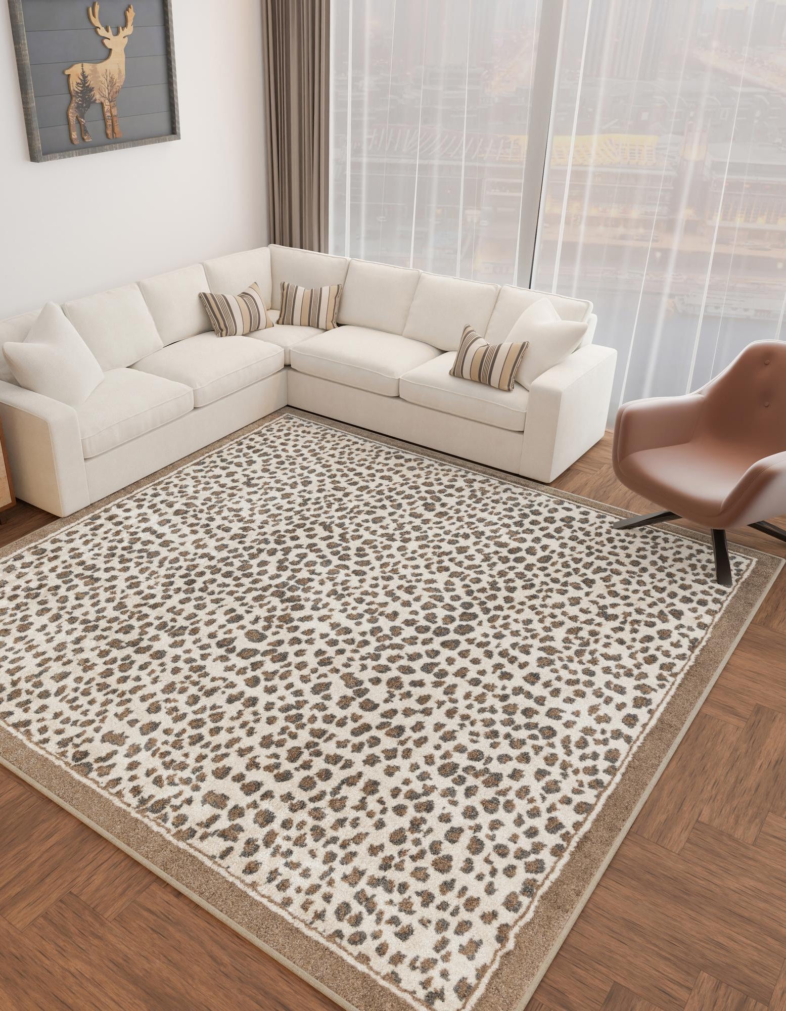 Brown 7' 10 x 7' 10 Savannah Square Rug | Rugs.com
