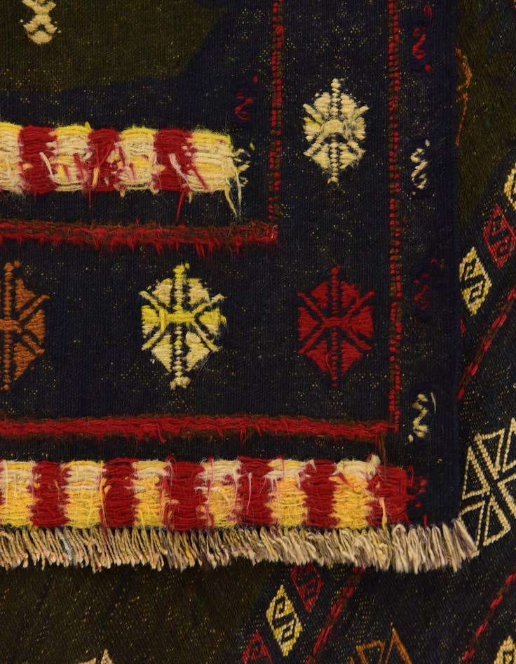 Detail image of  3' 10 x 4' 4  Hand Knotted Sumak Wool Square Rug