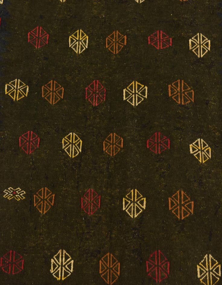 Detail image of  3' 10 x 4' 4  Hand Knotted Sumak Wool Square Rug