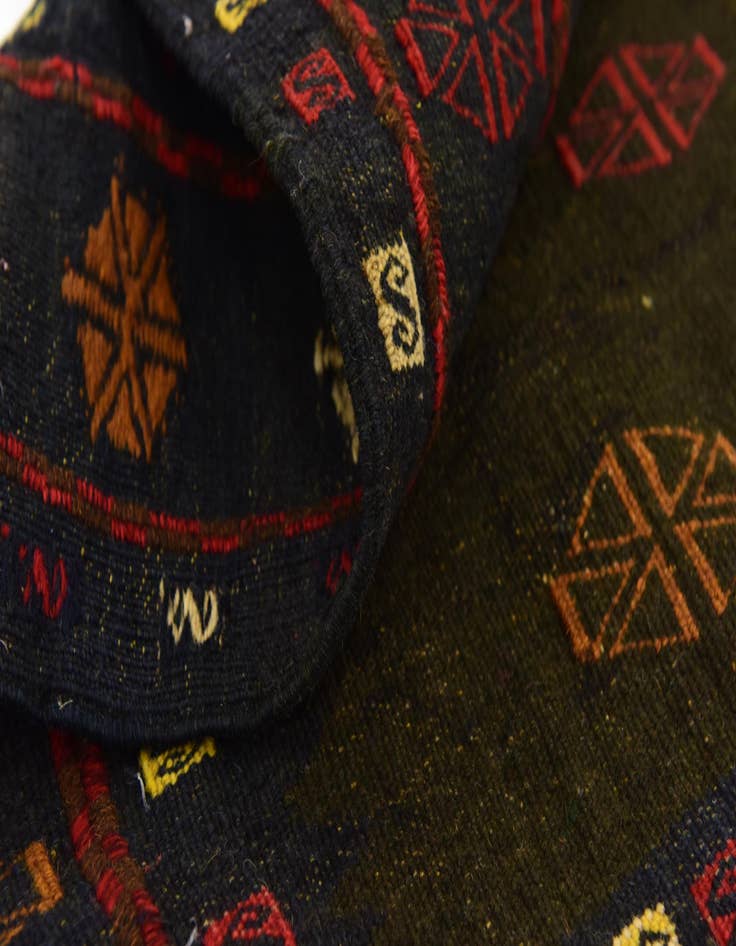 Detail image of  3' 10 x 4' 4  Hand Knotted Sumak Wool Square Rug