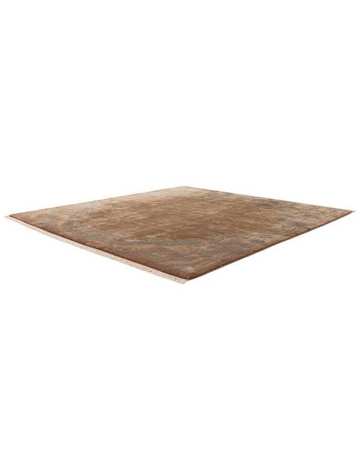 Detail image of  8' x 8' 3  Hand Knotted Tibet Wool Square Rug