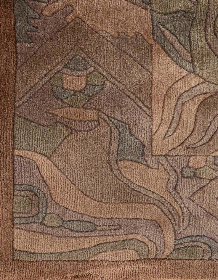 Detail image of  8' x 8' 3  Hand Knotted Tibet Wool Square Rug