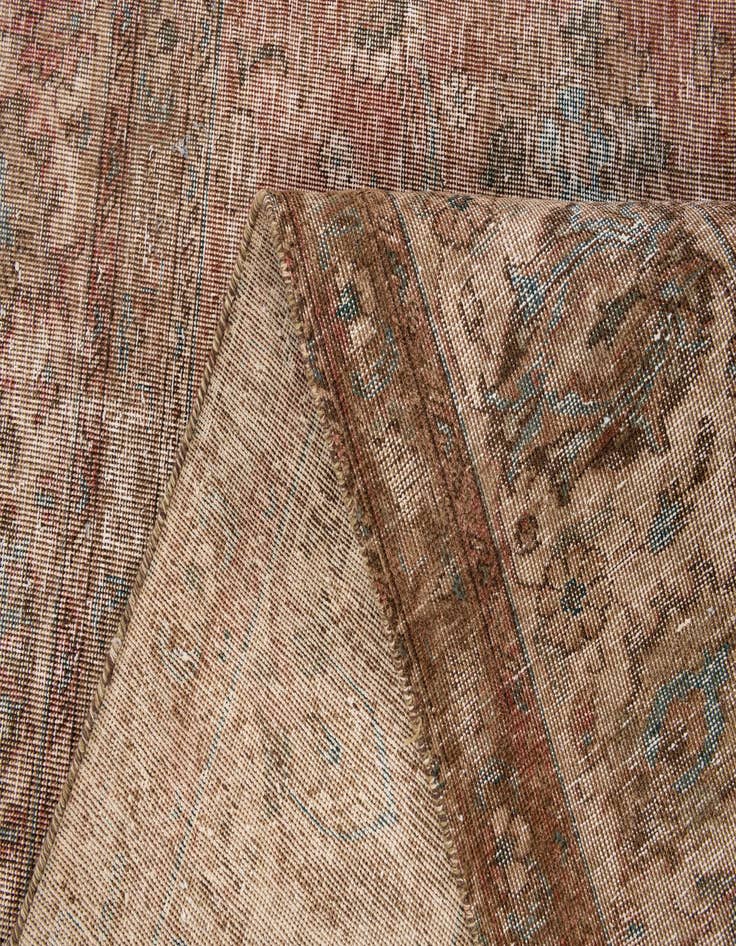 Detail image of  9' 2 x 9' 6  Hand Knotted Ultra Vintage Persian Wool Square Rug