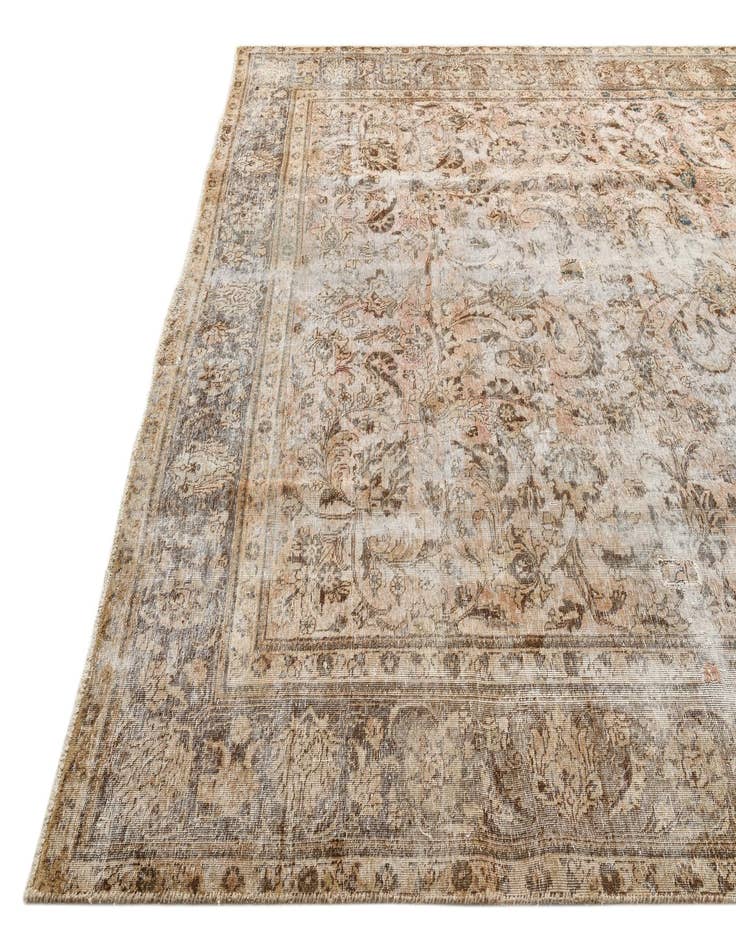 Detail image of  9' 8 x 10' 9  Hand Knotted Ultra Vintage Persian Wool Square Rug