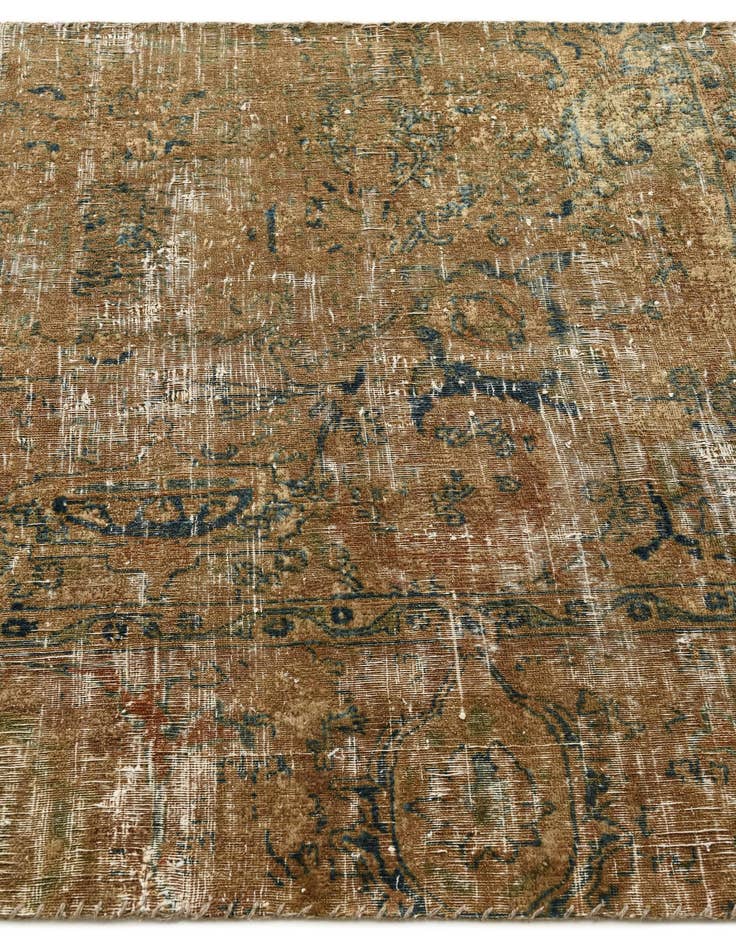 Detail image of  3' 9 x 4'  Hand Knotted Ultra Vintage Persian Wool Square Rug