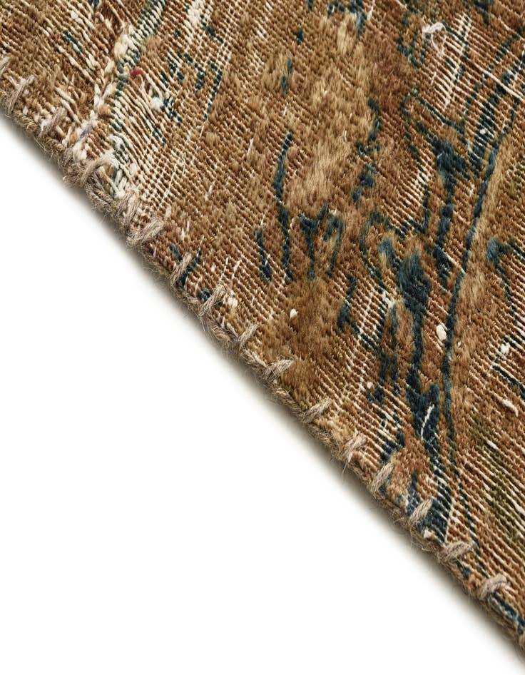 Detail image of  3' 9 x 4'  Hand Knotted Ultra Vintage Persian Wool Square Rug