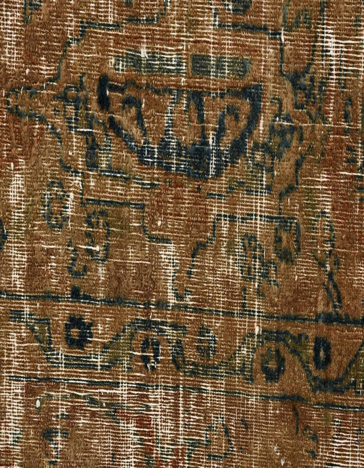 Detail image of  3' 9 x 4'  Hand Knotted Ultra Vintage Persian Wool Square Rug