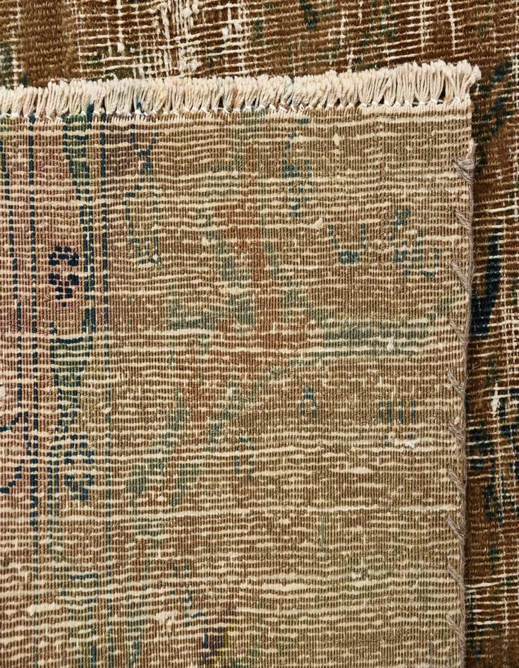 Detail image of  3' 9 x 4'  Hand Knotted Ultra Vintage Persian Wool Square Rug