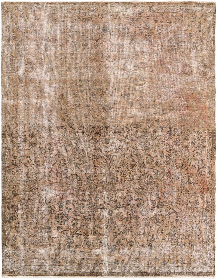  7' 9 x 8' 4  Hand Knotted Ultra Vintage Persian W...