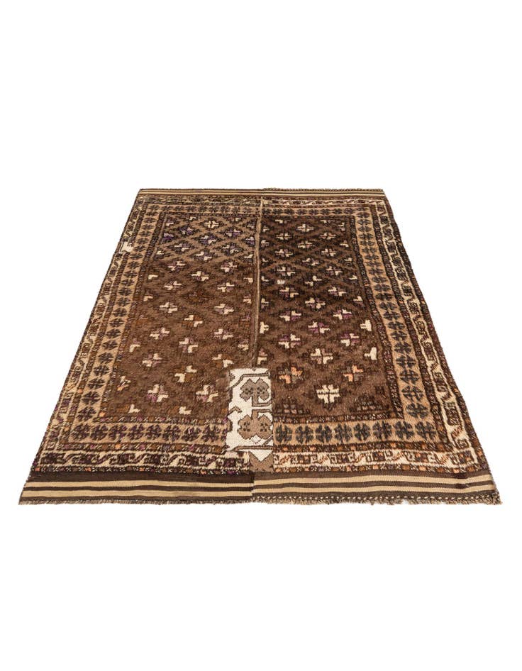 Detail image of  5' 3 x 6' 10  Hand Knotted Ultra Vintage Persian Wool Square Rug