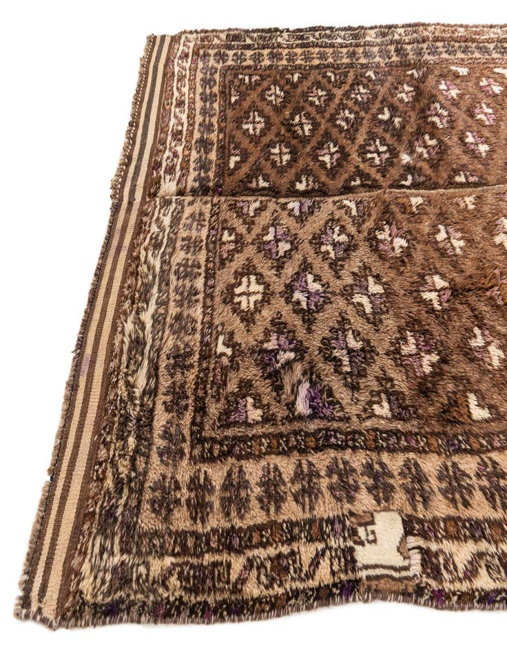 Detail image of  5' 3 x 6' 10  Hand Knotted Ultra Vintage Persian Wool Square Rug