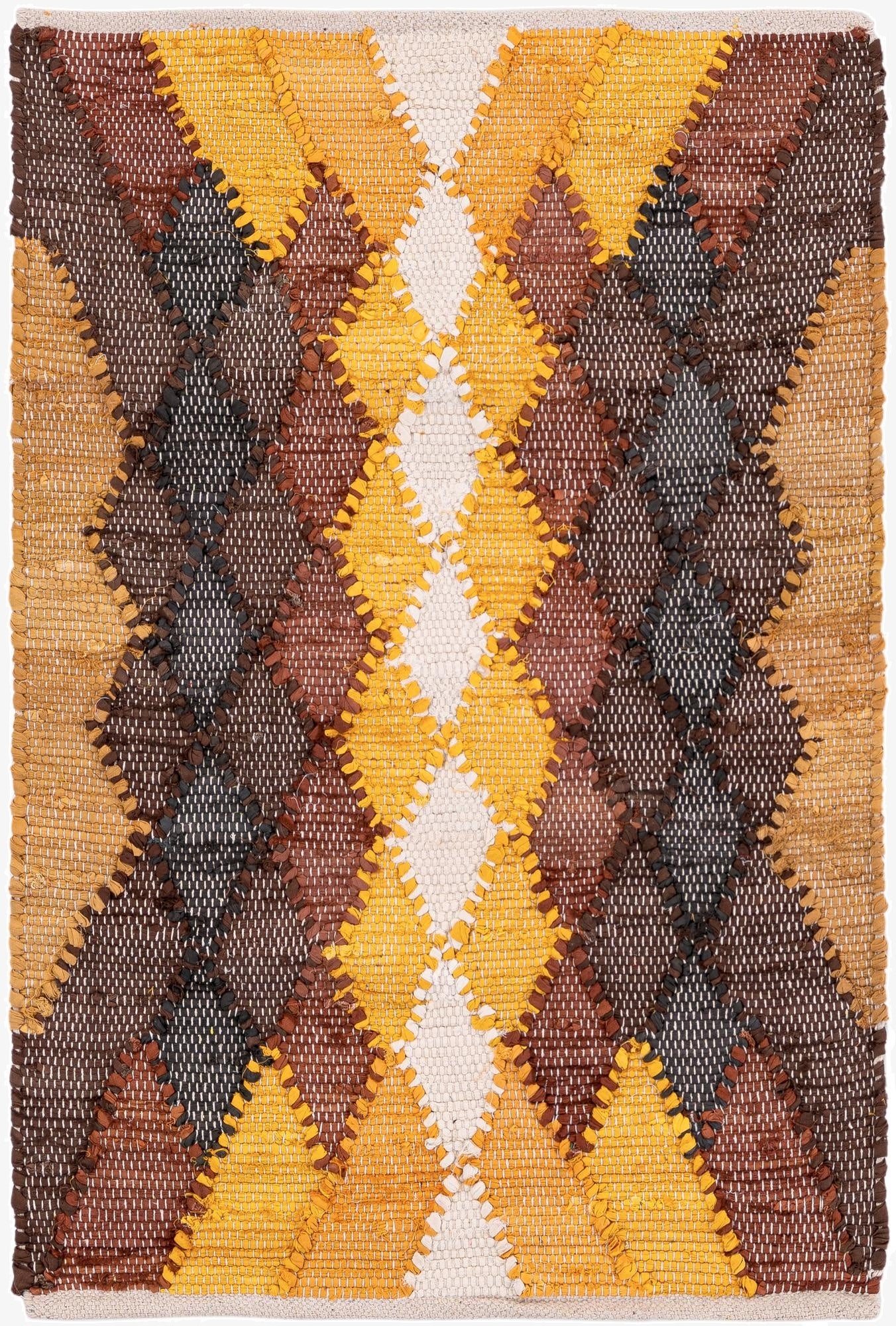  2' x 3' 1  Hand Braided Chindi Cotton Rug