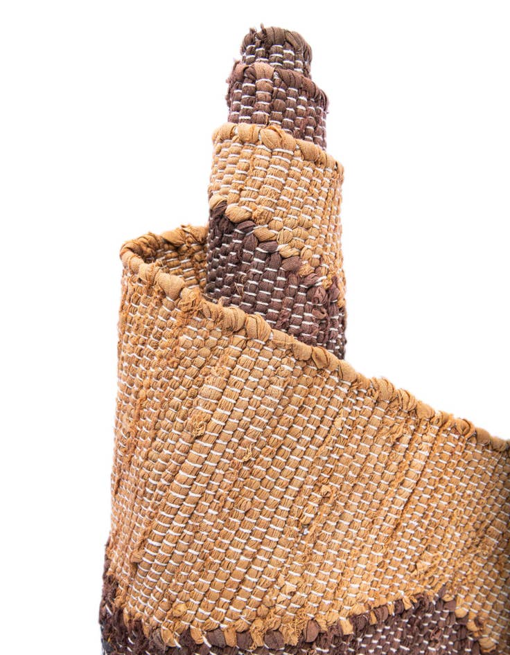 Detail image of  7' 10 x 7' 10  Hand Braided Chindi Cotton Square Rug