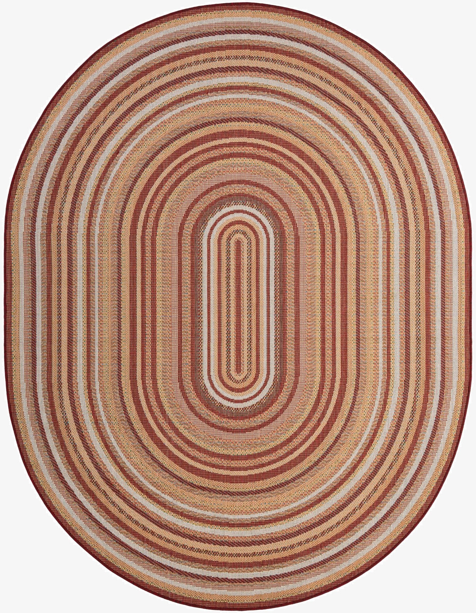  7' 10 x 10'  Washable Baja Indoor / Outdoor Oval Rug