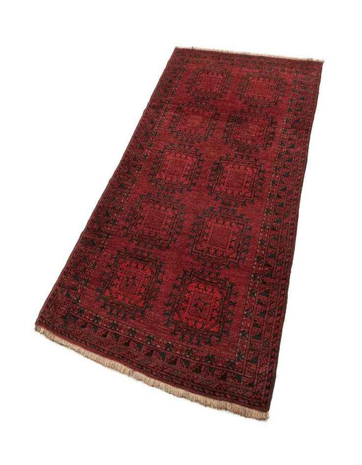 Detail image of  3' 10 x 6' 5  Hand Knotted Afghan Akhche Oriental Wool Rug