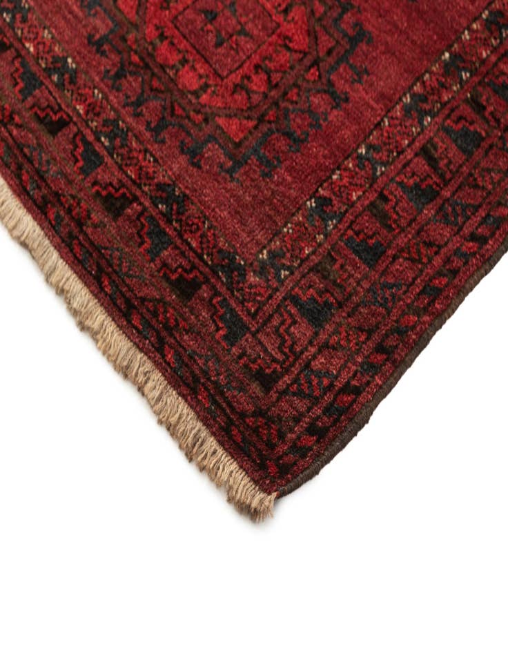 Detail image of  3' 10 x 6' 5  Hand Knotted Afghan Akhche Oriental Wool Rug