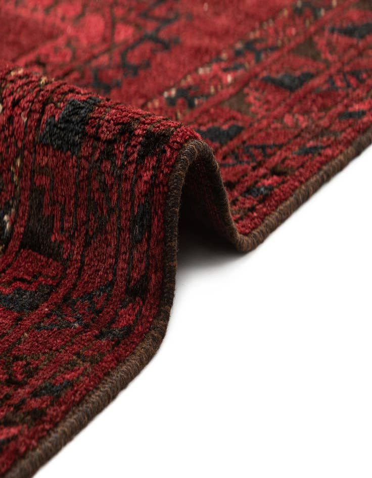 Detail image of  3' 10 x 6' 5  Hand Knotted Afghan Akhche Oriental Wool Rug